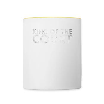 Roi de la Cour pour les joueurs de Pickleball ou - Mug contrasté - blanc/jaune - Devant