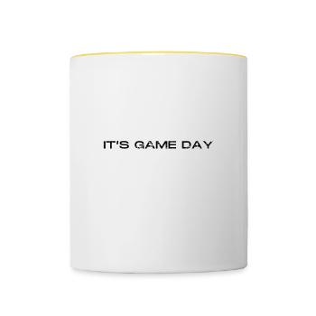 Sorry, I can't. It's a game. - Contrasting Mug - white/yellow - Front