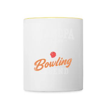 Conception de bol pour bowler bowling Grampa Player - Mug contrasté - blanc/jaune - Devant