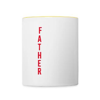 Lustige Fürsorge Entschlossen Gutaussehend - Tasse zweifarbig - Weiß/Gelb - Vorne