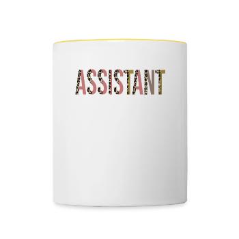 Assistent - Tasse zweifarbig - Weiß/Gelb - Vorne