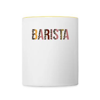 Barista - Tasse zweifarbig - Weiß/Gelb - Vorne