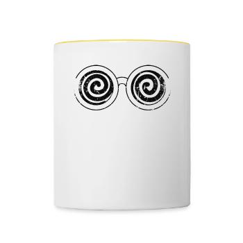 C’est étrange d’avoir le même âge que les personnes âgées - Mug contrasté - blanc/jaune - Devant