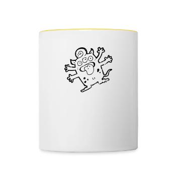 C’est étrange d’avoir le même âge que les personnes âgées - Mug contrasté - blanc/jaune - Devant