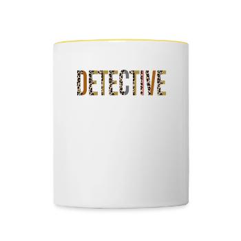 Détective - Mug contrasté - blanc/jaune - Devant