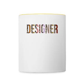 Designer - Contrasting Mug - white/yellow - Front