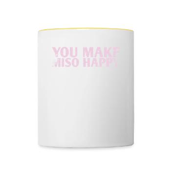Ils rendent Miso Happy Marriage Design pour le - Mug contrasté - blanc/jaune - Devant