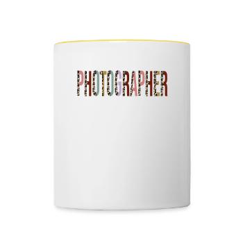 Photograph - Tasse zweifarbig - Weiß/Gelb - Vorne