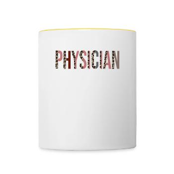 Médecin - Mug contrasté - blanc/jaune - Devant