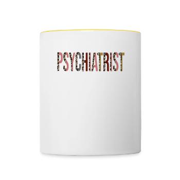 Psychiatre - Mug contrasté - blanc/jaune - Devant