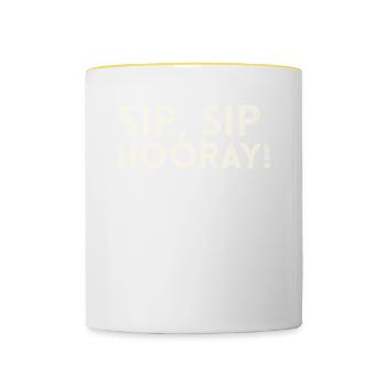 Sip Sip Hurra Marriage Draft For Bridal Groom - Contrasting Mug - white/yellow - Front