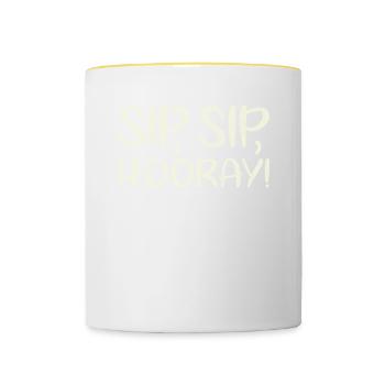 Sip Sip Hurra Marriage Draft For Bridal Groom - Contrasting Mug - white/yellow - Front