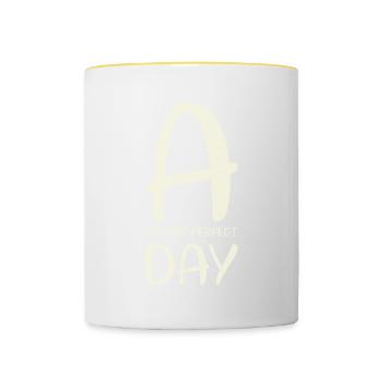 Ein Perfektes Tag-ehe-design Für Die Braut - Tasse zweifarbig - Weiß/Gelb - Vorne