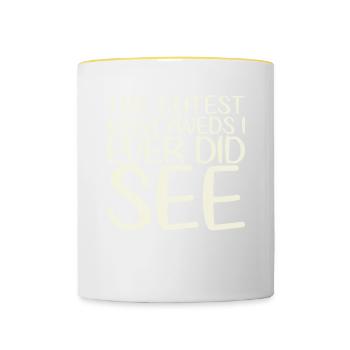The sweetest bridal couple I've ever done for the bride - Contrasting Mug - white/yellow - Front