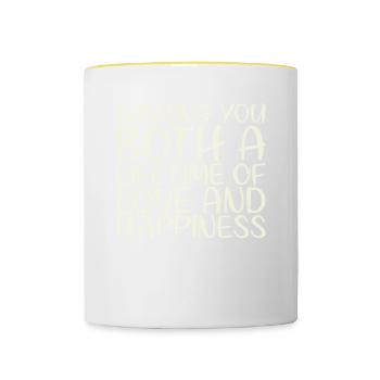 I wish you both a lifetime of love for - Contrasting Mug - white/yellow - Front