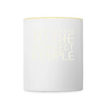 Herzlichen Glückwunsch An Den Pear-fect Für Die - Tasse zweifarbig - Weiß/Gelb - Vorne