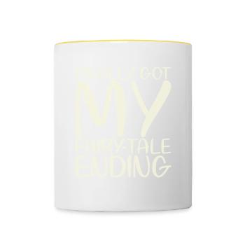 Enfin mon conte de fées-fin-mariage-design - Mug contrasté - blanc/jaune - Devant