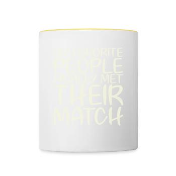 My favorite people have finally settled for the - Contrasting Mug - white/yellow - Front