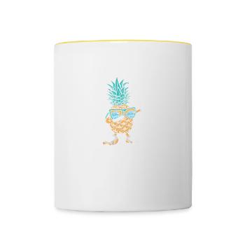 Dies Ist Mein Hawaiihemd-design Für - Tasse zweifarbig - Weiß/Gelb - Vorne