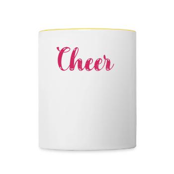 Cheer Mom Design For Cheerleaders Cheer - Contrasting Mug - white/yellow - Front