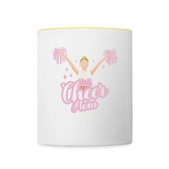 Cheer Mom Design For Cheerleaders Cheer - Contrasting Mug - white/yellow - Front