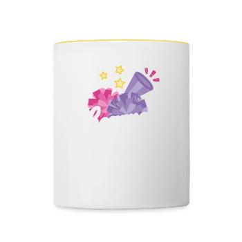 Cheer Mom Design For Cheerleaders Cheer - Contrasting Mug - white/yellow - Front
