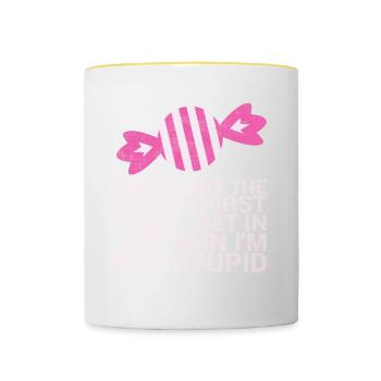 J’ai besoin du premier humour drôle pour adultes - Mug contrasté - blanc/jaune - Devant