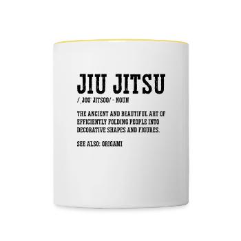 Jiu Jitsu Combat Sports Fight Fighting Fighter - Mug contrasté - blanc/jaune - Devant