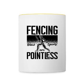 Fencing Other Sports Are Sword Epee Fighter Fencer - Tasse zweifarbig - Weiß/Gelb - Vorne