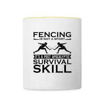 Fencing Is Not A Sport It's Sword Epee Duel Fencer - Tasse zweifarbig - Weiß/Gelb - Vorne