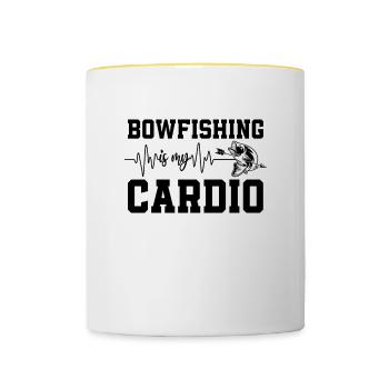 Bowfishing Cardio Bow Arrow Fish Hunting Bowfisher - Tasse zweifarbig - Weiß/Gelb - Vorne