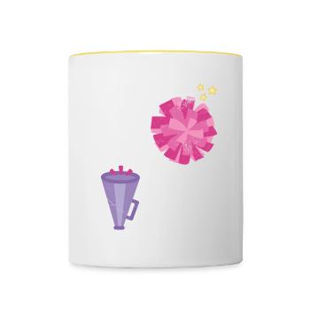 Love Design for Cheerleaders Cheer Girls - Contrasting Mug - white/yellow - Front