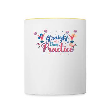 Straight Outta Cheer Practice for Cheerleaders - Contrasting Mug - white/yellow - Front