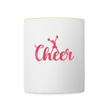 Straight Outta Cheer Practice for Cheerleaders - Contrasting Mug - white/yellow - Front