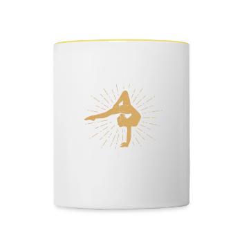 Warning: I could use the design for cheerleaders - Contrasting Mug - white/yellow - Front