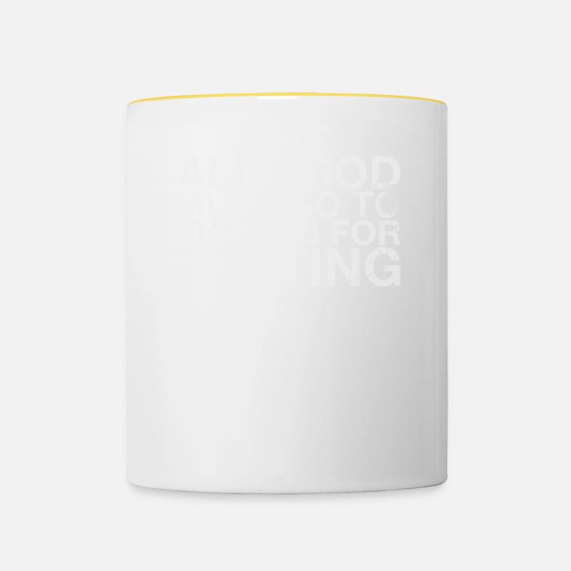 All foods must be tested for testing - Contrasting Mug - white/yellow