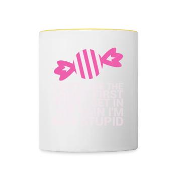 J’ai besoin du premier humour drôle pour les adultes - Mug contrasté - blanc/jaune - Devant