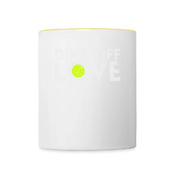 Dink Life Love for pickleball players or - Contrasting Mug - white/yellow - Front