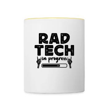 Rad Tech In X-ray Tech Technicien en radiologie - Mug contrasté - blanc/jaune - Devant