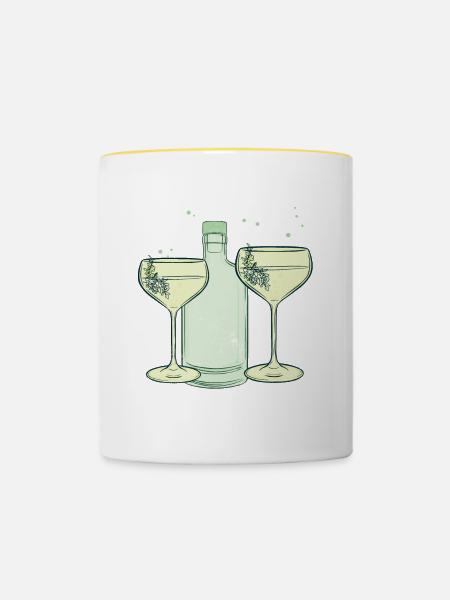 Be Gin - Tasse zweifarbig - Weiß/Gelb