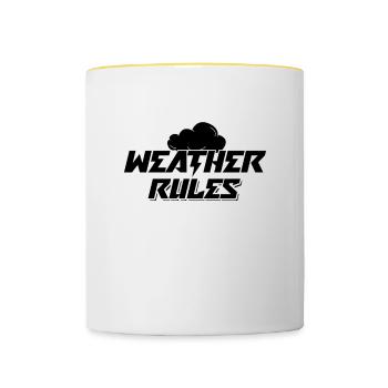 Règles météorologiques Prévisions météorologiques Météorologue - Mug contrasté - blanc/jaune - Devant