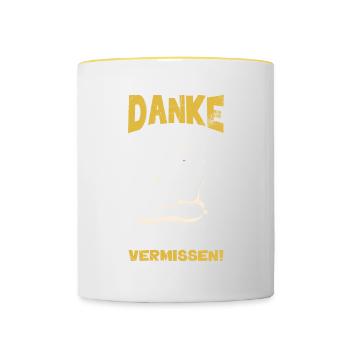 Danke für die Tollen Jahre, dein Team wird dich - Tasse zweifarbig - Weiß/Gelb - Vorne
