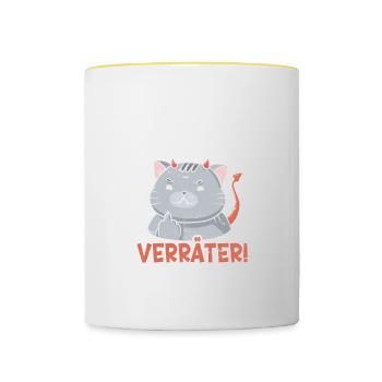 Alles gute im neuen Job du Verräter, Abschied - Tasse zweifarbig - Weiß/Gelb - Vorne