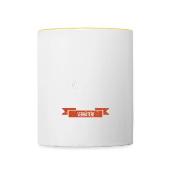 Alles gute im neuen Job du Verräter, Abschied - Tasse zweifarbig - Weiß/Gelb - Vorne