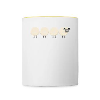 Mouton - Mug contrasté - blanc/jaune - Devant