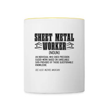 Sheet Metal Worker An Individual Who Metal Workers - Contrasting Mug - white/yellow - Front
