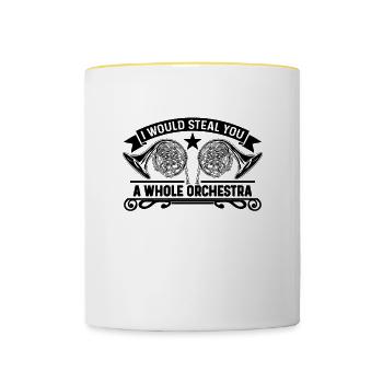I Would Steal You Loves Brass Instrument Hornist - Tasse zweifarbig - Weiß/Gelb - Vorne