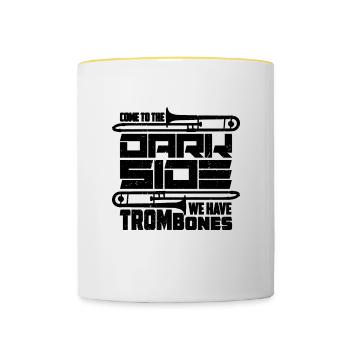 Come To The Dark Side Wind Instrument Trombonist - Tasse zweifarbig - Weiß/Gelb - Vorne