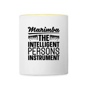 Marimba Les personnes intelligentes aime les percussions - Mug contrasté - blanc/jaune - Devant