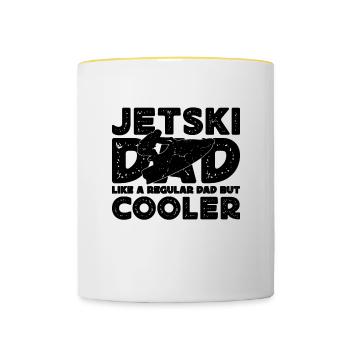 Jet Ski Papa Comme Un Bateau À Moteur Ordinaire Jet Skier - Mug contrasté - blanc/jaune - Devant